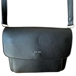 PIXIE MOOD x Womens Black Faux Leather Crossbody Purse